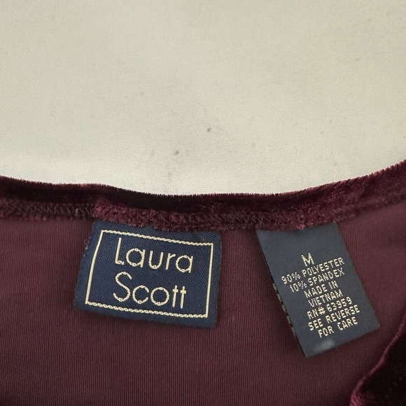 Laura Scott Womens Vintage Velvet Cardigan Sweater Size M Dark Purple Whimsygoth - Picture 6 of 11